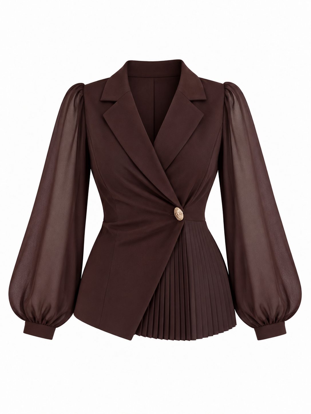 SHE by Be Still — The Milan Peplum Blazer in brown